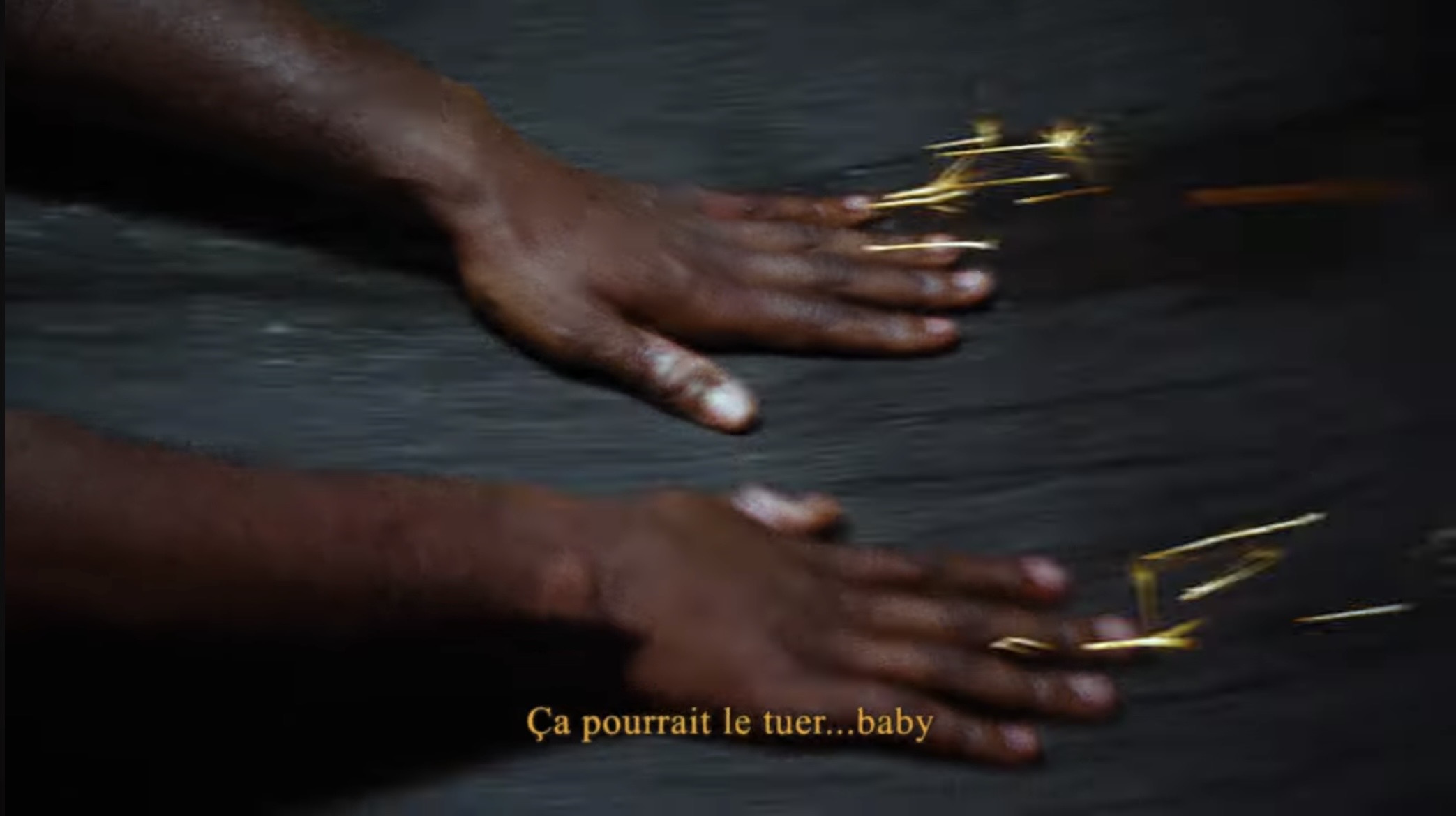 Hands crossing rough, broken ground